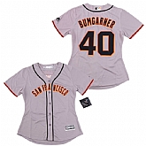 Women Giants 40 Madison Bumgarner Gray Cool Base Jersey,baseball caps,new era cap wholesale,wholesale hats
